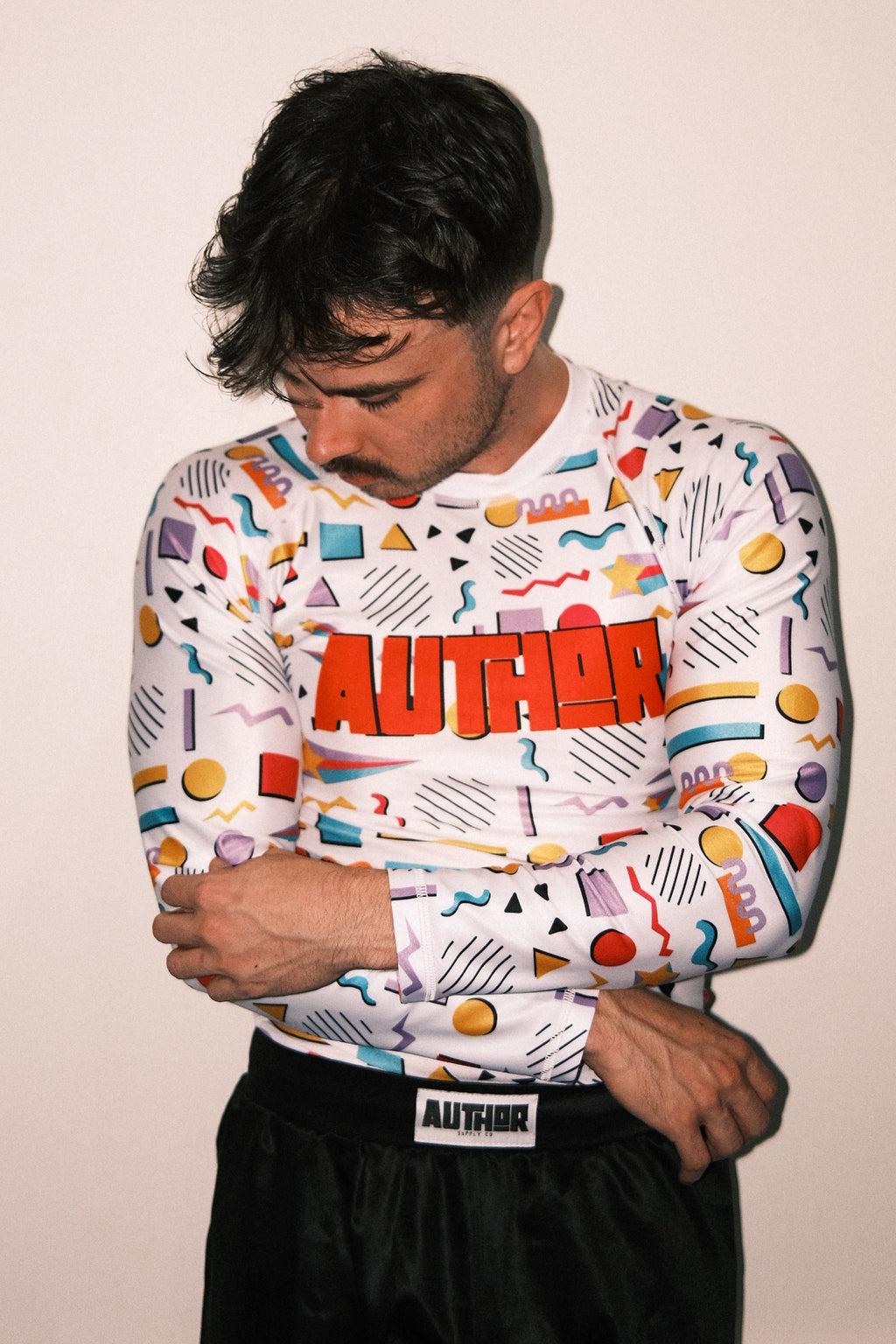 Men's '90s Party Jiu Jitsu Rash Guard Long Sleeve