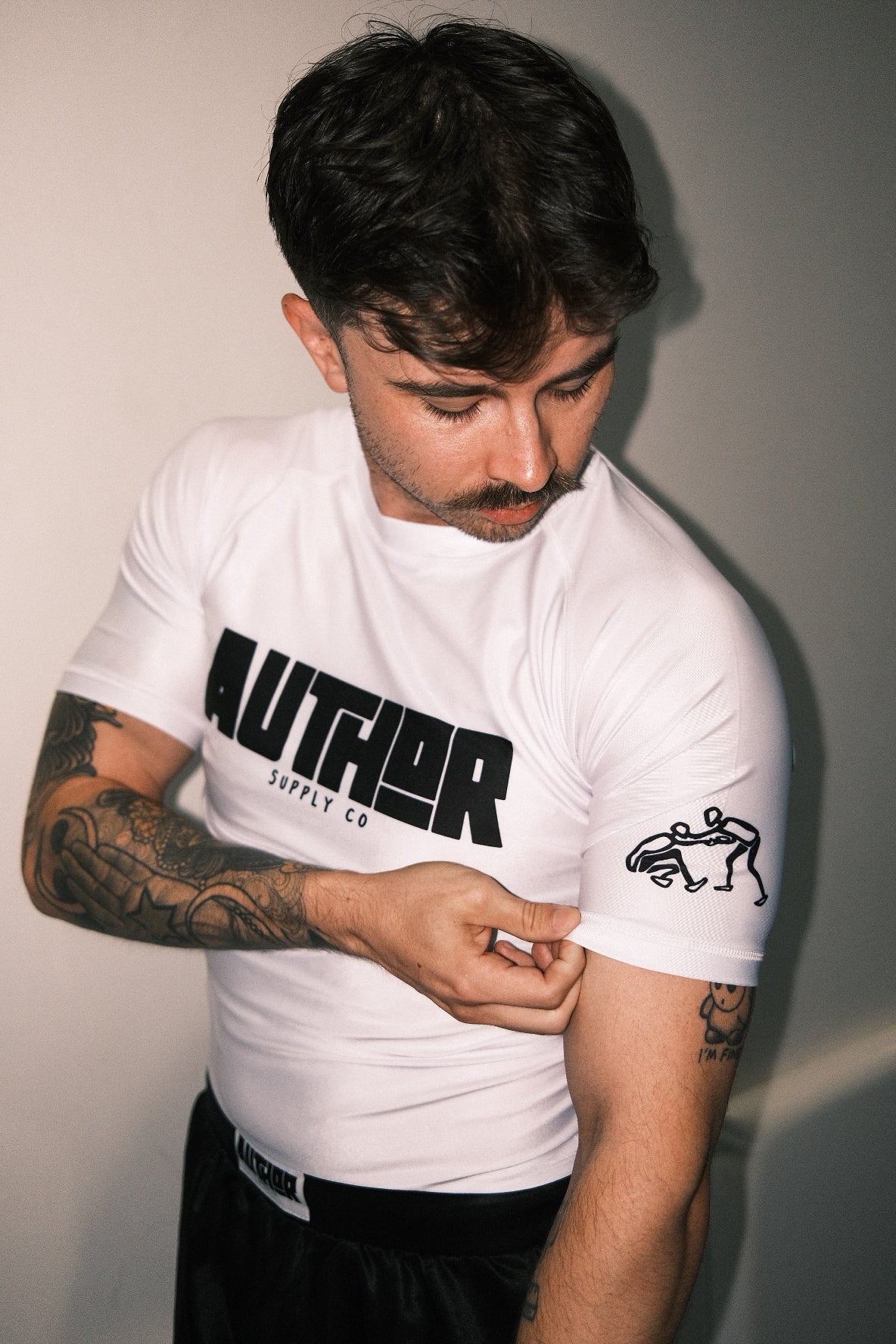 Men's White Ranked Rash Guard