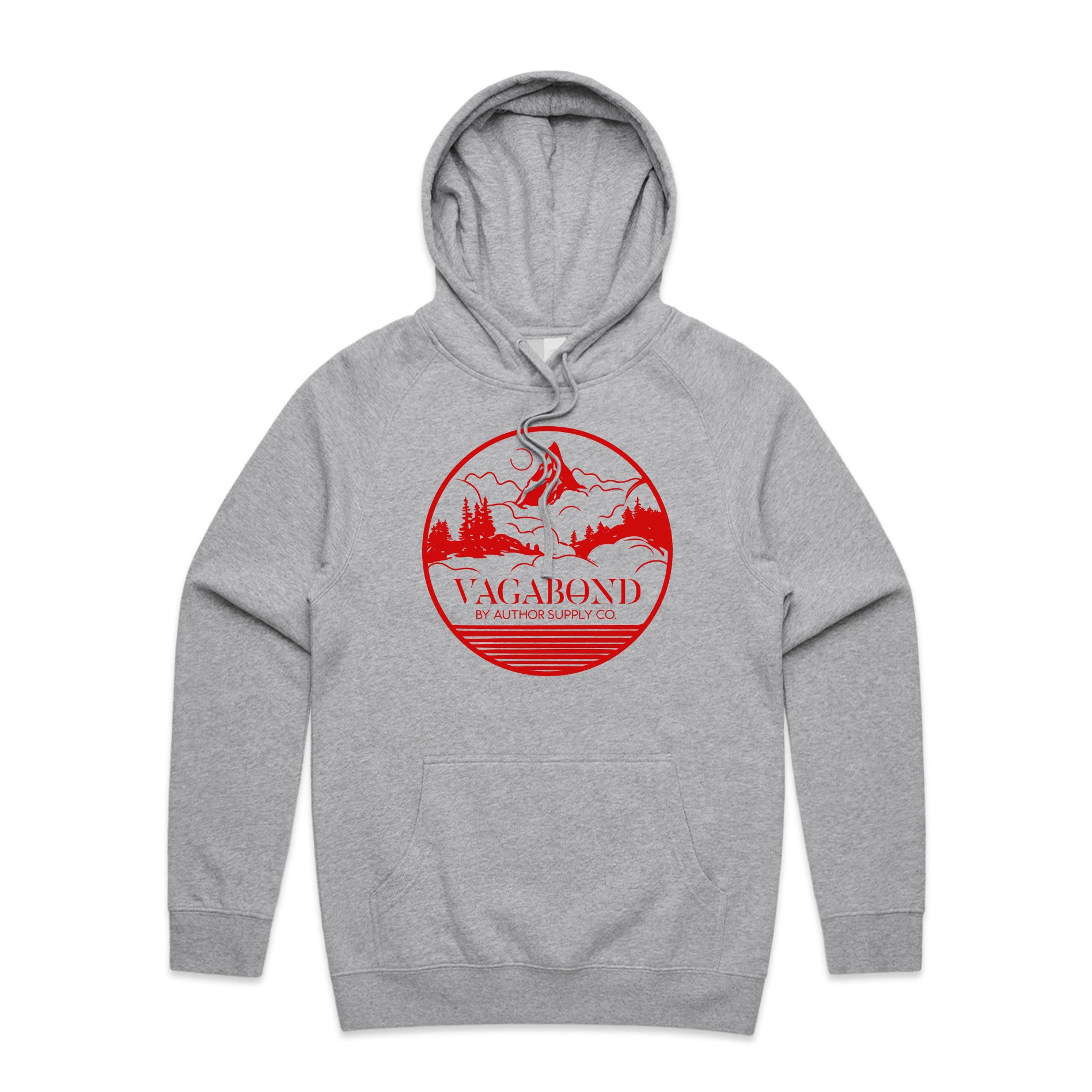 VAGABOND HOOD (GREY MARLE/RED)